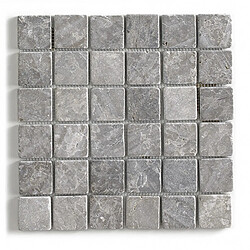 Pegane Carrelage de mosaïque/Plaque mosaïque mur et sol en marbre naturel, coloris gris mat - 30 x 30 cm