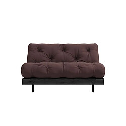 Avis Inside 75 Canapé convertible futon ROOTS pin laqué noir matelas 140 x 200 cm coloris marron