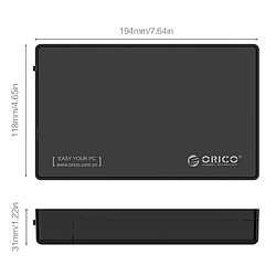 Acheter Wewoo Boîtier disque dur noir 3588C3 SATA 3.0 vers USB-C / Type-C 2.5 / 3.5 pouces SSD / Support de stockage UASP Protocole