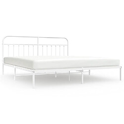 Maison Chic Lit adulte - Cadre de lit métal avec tête de lit,Structure du lit Contemporain pour chambre blanc 200x200 cm -MN93528