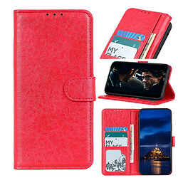 Etui en PU cheval fou couvrant avec support rouge pour votre Samsung Galaxy A21s