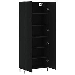 Avis vidaXL Buffet haut Noir 69,5x34x180 cm Bois d'ingénierie