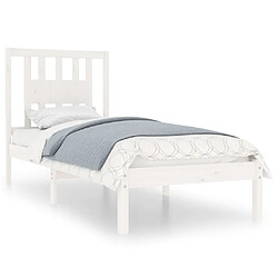 vidaXL Cadre de lit sans matelas blanc bois massif