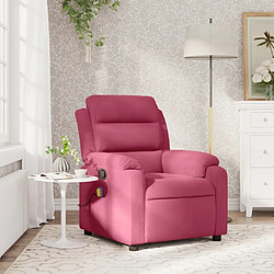 Maison Chic Fauteuil Relax pour salon, Fauteuil de massage inclinable rouge bordeaux velours -GKD37880