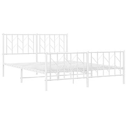 Acheter Maison Chic Cadre/structure de lit métal et tête de lit + pied de lit pour adulte - Lit Moderne Chambre blanc 150x200cm -MN79439