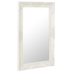 Maison Chic Miroir mural style baroque | Miroir Décoration pour Maison Salle de Bain 50x80 cm Blanc -GKD31461