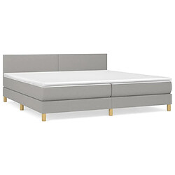 Maison Chic Lit Adulte - Lit simple Lit à sommier tapissier avec matelas moelleux - Meuble de Chambre - Gris clair 200x200cm Tissu -MN41939