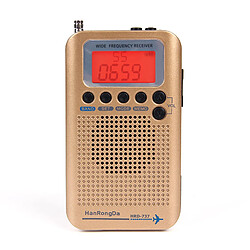 Universal Hanrongda HRD 737 Radio-avion portable avec récepteur FM/AM/SW/CB/AIR/VHF Radio World Band et réveil LCD