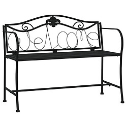 Maison Chic Banc de jardin 2 places | Banquette de jardin | Chaise Relax 104 cm Noir Acier -MN41095