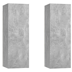 vidaXL Meubles TV 2 pcs Gris béton 30,5x30x90 cm Bois d’ingénierie