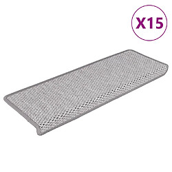 vidaXL Tapis d'escalier autocollants aspect sisal 15 pcs 65x21x4 cm