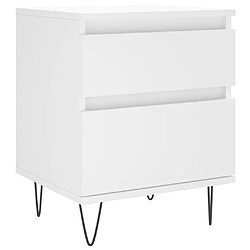 Acheter vidaXL Tables de chevet 2 pcs blanc 40x35x50 cm bois d’ingénierie