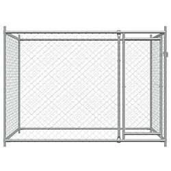 Avis vidaXL Cage pour chien avec porte gris 2x2x1,5 m acier galvanisé