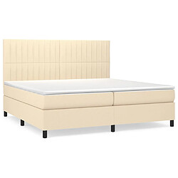 vidaXL Sommier à lattes de lit avec matelas Crème 200x200 cm Tissu