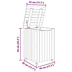 vidaXL Panier à linge et roulettes RANA 45x45x64 cm bois massif de pin pas cher