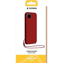 Coque RealMe C11 2021 Silicone + dragonne assortie Rouge Bigben