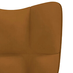 Maison Chic Chaise à bascule | Fauteuil Relax, design moderne Marron Velours -GKD21202 pas cher