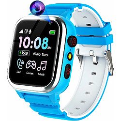 Vendos85 Montre Connectée Enfant 26 Jeux éducatifs, Smartwatch Téléphone bleu clair