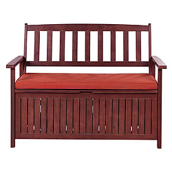 Beliani Banc avec coussin d'assise SOVANA Bois 120 cm Rouge