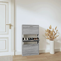 Maison Chic Armoire à Chaussures,Meuble de Rangement à Chaussures Sonoma gris 59x17x108 cm Bois d'ingénierie -MN92679