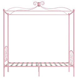 Acheter Maison Chic Lit adulte - Cadre de lit à baldaquin,Structure du lit Contemporain Rose Métal 100 x 200 cm -MN46586