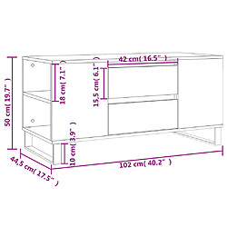 vidaXL Table basse chêne sonoma 102x44,5x50 cm bois d'ingénierie pas cher