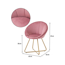 Avis Habitat Et Jardin Lot de 2 chaises de salle manger en velours Rosalie - Rose