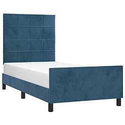 Avis Maison Chic Lit adulte - Cadre Structure de lit avec tête de lit Contemporain Bleu foncé 80x200 cm Velours -MN92333