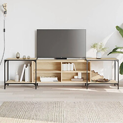 vidaXL Meuble TV chêne sonoma 203x37x50 cm bois d'ingénierie