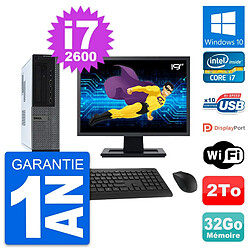 PC Dell 990 DT Ecran 19" Intel i7-2600 RAM 32Go Disque Dur 2To Windows 10 Wifi - Occasion