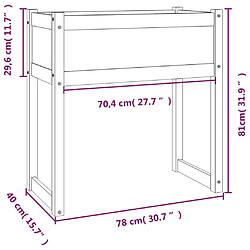 vidaXL Jardinière Noir 78x40x81 cm Bois massif de pin pas cher