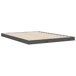 Avis vidaXL Cadre de lit sans matelas gris 135x190 cm bois de pin massif