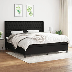 vidaXL Sommier à lattes de lit avec matelas Noir 200x200 cm Tissu