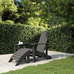 Maison Chic Chaise de jardin avec repose-pied - Fauteuil d'extérieur Adirondack PEHD Anthracite -MN50042