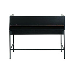 Mendler Bureau HWC-J79, table d'ordinateur de bureau, tiroir 120x50cm bois métal ~ aspect noyer pas cher