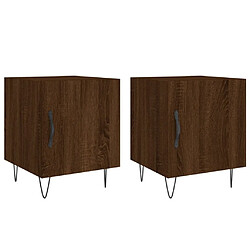 Maison Chic Tables de chevet 2pcs - Table basse Table de nuit - chêne marron 40x40x50cm bois d'ingénierie -MN10173