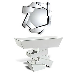 Meubler Design Miroir Mural Rond Grande Taille Destructuré Pyramide