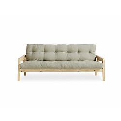 Inside 75 Canapé convertible futon GRAB pin naturel tissu lin couchage 130 cm.