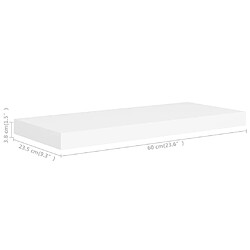 vidaXL Étagère murale flottante blanc 60x23,5x3,8 cm MDF pas cher