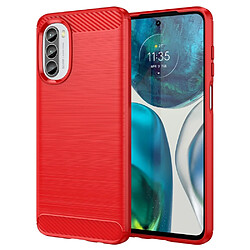 Htdmobiles Coque pour Motorola Moto G52 4G / G82 5G - housse etui silicone gel carbone + verre trempe - ROUGE