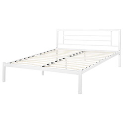 Acheter Beliani Lit double en métal blanc 160 x 200 cm CUSSET