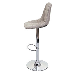 Acheter Mendler 2x Tabouret de bar HWC-A67, tabouret de bar ~ gris crème, textile