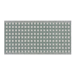 Acheter Beliani Tapis extérieur vert au motif croix blanches 90 x 180 cm ROHTAK