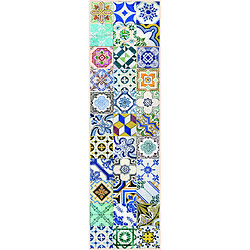 Alter Chemin de cuisine, 100% Made in Italy, Tapis antitache avec impression numérique, Coulisse antidérapante et lavable, modèle Maiolica - Allycia, 180x52 cm