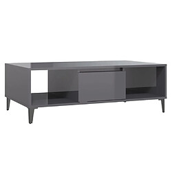 Maison Chic Tabls basse,Table Console pour salon Gris brillant 103,5x60x35 cm Aggloméré -MN86529