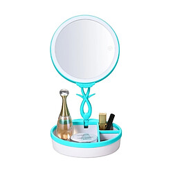 Wewoo Miroir bleu Multi-fonction Mode tactile USB Charge Coloré De Maquillage LED Lampe De Bureau Atmosphère Lumière avec Boîte De Rangement, DC 5V