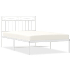 Maison Chic Lit adulte - Cadre de lit métal avec tête de lit pour chambre blanc 100x200 cm -MN70725