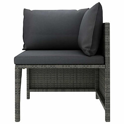 Acheter Maison Chic Salon de jardin 5 pcs + coussins - Mobilier/Meubles de jardin - Table et chaises d'extérieur Résine tressée Gris -MN52166