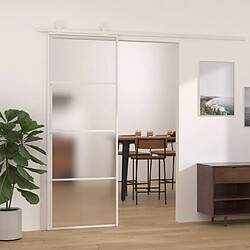 vidaXL Porte coulissante Verre ESG dépoli et aluminium 76x205 cm Blanc