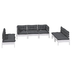 Avis Maison Chic Salon de jardin 7 pcs + coussins - Mobilier/Meubles de jardin - Table et chaises d'extérieur bois de pin massif -MN75305